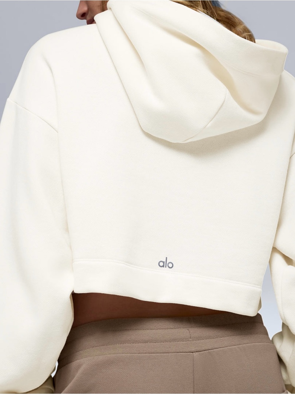 ALO Yoga Bae Hoodie Size Large RT $98 NWT Ivory